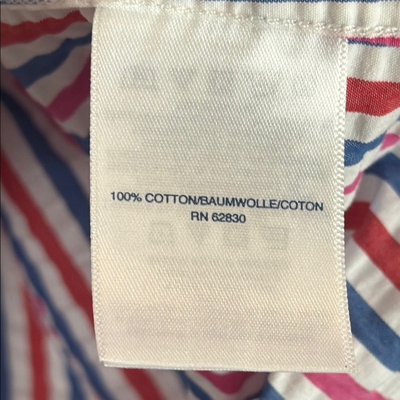 Lands' End Men's Casual Red and Blue Button Down Shirt Size 16-16.5" - Picture 7 of 9